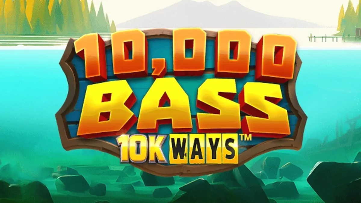 Tampilan visual slot 10,000 Big Bass 10K Ways dengan tema memancing yang cerah